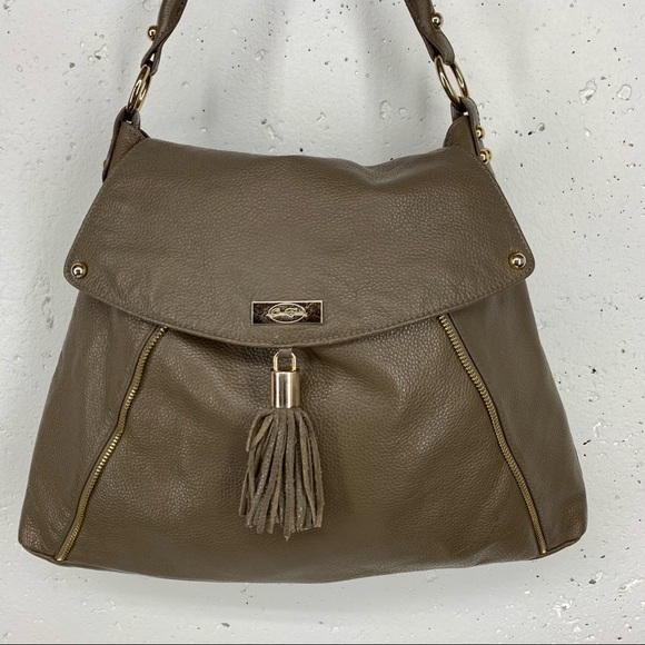 Onna Ehrlich Taupe Tassel Leather Shoulder Bag - Picture 2 of 16